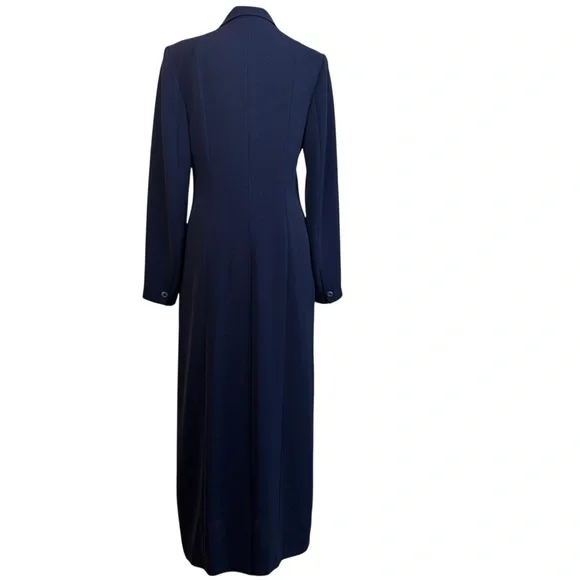 Vintage Navy Long Coat Topcoat Blazer Dress Minimalist Coat Tailored Size EU 38 - Picture 3 of 10
